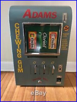 Vintage ADAMS Chiclets Coin Operated Vending Gum Machine Arcade Diner