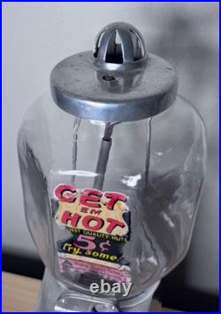 Vintage ASCO 1940s Hot Peanuts Vending Machine / 5 cents Gumball Nuts Dispenser