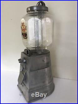 Vintage ASCO Get Em Hot Peanut 5 Cent Vending Machine Working Light Octagonal