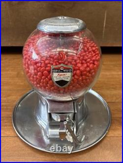 Vintage Abbey Mfg Co CASH TRAY 5 Cent Hot Peanut Vending Machine withBar Key/Decal