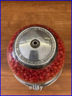 Vintage Abbey Mfg Co CASH TRAY 5 Cent Hot Peanut Vending Machine withBar Key/Decal