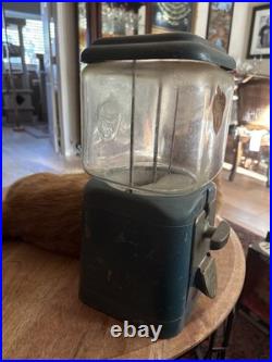 Vintage Acorn 1 Countertop Gumball/Candy Machine Original Patina Glass Globe