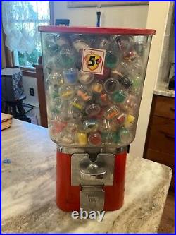 Vintage Acorn 5 Cent Gumball Machine FILLED WITH PRIZES