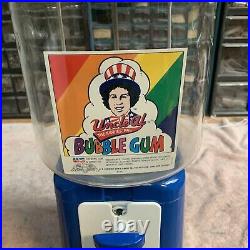 Vintage Acorn Gumball Candy vending Machine glass globe Restored In Blue