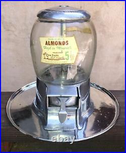 Vintage Adams-Fairfax Nut Gumball Dispenser Machine tray almonds nice 1947 rare