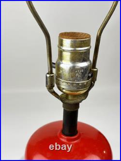 Vintage Aluminum & Glass 1 Cent Mechanical Gumball Vending Machine Lamp-No Shade