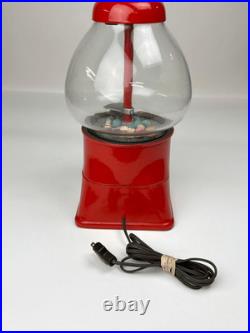 Vintage Aluminum & Glass 1 Cent Mechanical Gumball Vending Machine Lamp-No Shade