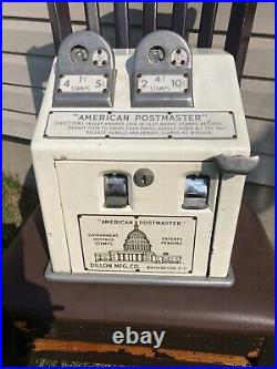 Vintage American Postmaster Dillon Mfg. Co US Postage Stamp Vending Machine Rare