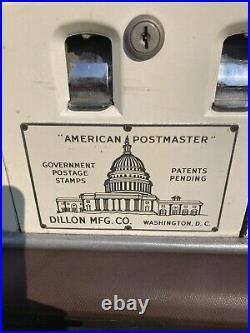 Vintage American Postmaster Dillon Mfg. Co US Postage Stamp Vending Machine Rare