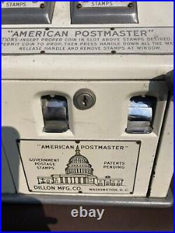 Vintage American Postmaster Dillon Mfg. Co US Postage Stamp Vending Machine Rare