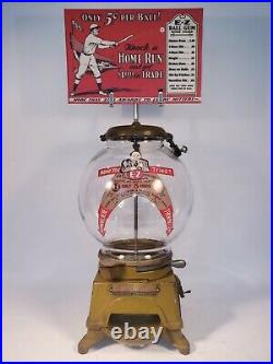 Vintage Antique Ad-lee E-z Gumball Peanut Machine With Marquee
