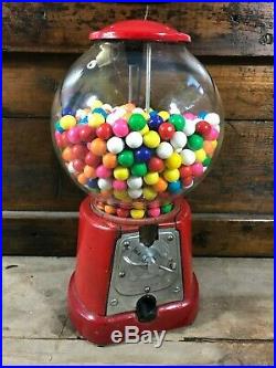 Vintage Antique Bubble Gum Machine Coin Operated Working Condition