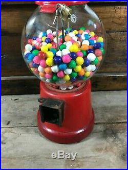 Vintage Antique Bubble Gum Machine Coin Operated Working Condition