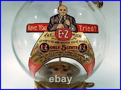 Vintage Antique Ez Adless Gumball Machine With Adams Gum Marquee