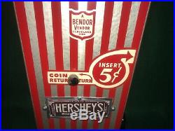 Vintage Antique Hershey Candy Chocolate Vending Machine 5 Cent