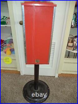 Vintage Antique Oak Coin Op Vending Machine 25 Cent Vend