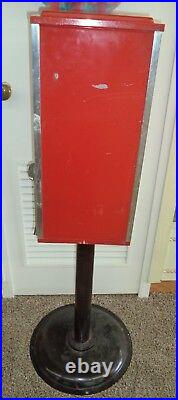 Vintage Antique Oak Coin Op Vending Machine 25 Cent Vend