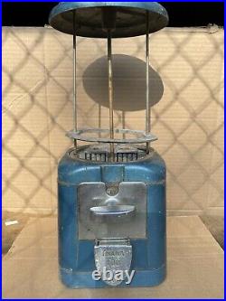 Vintage Antique One Cent Gumball Vending Machine ACORN 1 cent with Key Tear Drop