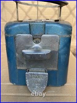 Vintage Antique One Cent Gumball Vending Machine ACORN 1 cent with Key Tear Drop