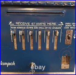 Vintage Antique Postage Stamp Vending Machine From The Post Office With 2 Keys