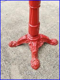 Vintage Antique Red Cast Iron Gumball Machine with Ornate Stand 40H