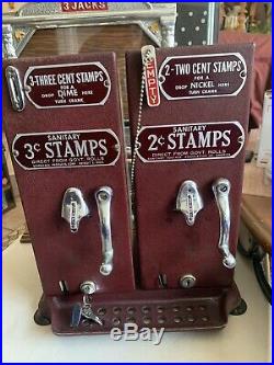 Vintage Antique Schermack Countertop 2&3 Cent Postage Stamps Vending Machine