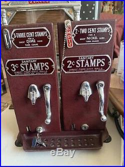 Vintage Antique Schermack Countertop 2&3 Cent Postage Stamps Vending Machine