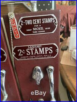 Vintage Antique Schermack Countertop 2&3 Cent Postage Stamps Vending Machine