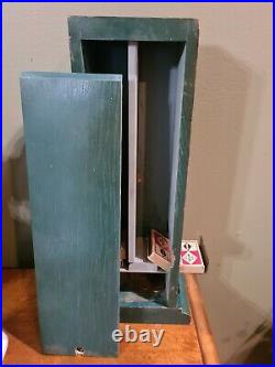 Vintage/Antique WOODEN PENNY Match Book Dispenser/Vending Machine 1 CENT