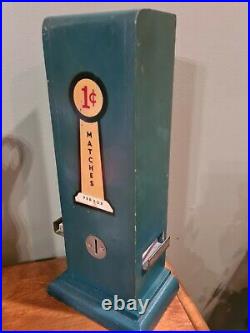 Vintage/Antique WOODEN PENNY Match Book Dispenser/Vending Machine 1 CENT