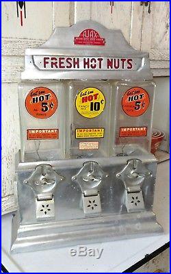 Vintage Art Deco 5¢ 10¢ Ajax Challenger Deluxe Fresh Hot Nut Vending Machine 40s