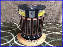 Vintage Art Deco Coin Op 6 Column Adams Chewing Gum Vending Machine Penny WORKS