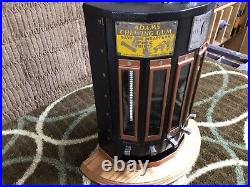 Vintage Art Deco Coin Op 6 Column Adams Chewing Gum Vending Machine Penny WORKS