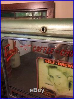 Vintage Art Deco Stoner Coffee Vending Machine Coin Operated