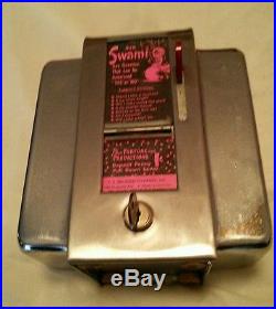 Vintage Ask Swami 1 cent coin operated fortune restaurant napkin dispenser