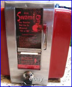 Vintage Ask Swami Napkin Holder Fortune Dispenser Trade Stimulator Coca Cola Red