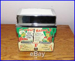 Vintage Ask Yogi/ Madam X 1¢ Coin Operated Fortune Teller Napkin Dispenser