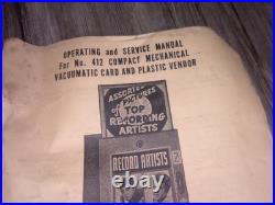 Vintage Astronaut cards tabletop vending machine 2 cents each with key & instruct