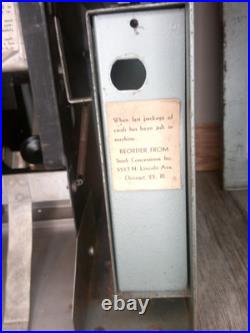 Vintage Astronaut cards tabletop vending machine 2 cents each with key & instruct