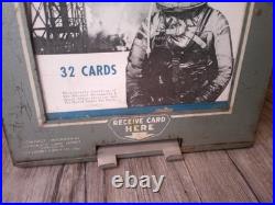 Vintage Astronaut cards tabletop vending machine 2 cents each with key & instruct