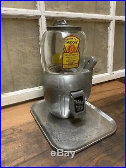 Vintage Atlas Bantam Mighty Midget 5 Cent Peanut Vending Machine With Lock & Key