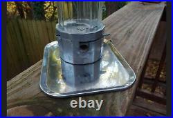 Vintage Atlas Midget Art Deco Metal Gumball Machine & Tray