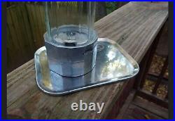 Vintage Atlas Midget Art Deco Metal Gumball Machine & Tray