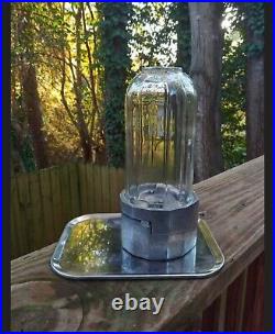 Vintage Atlas Midget Art Deco Metal Gumball Machine & Tray