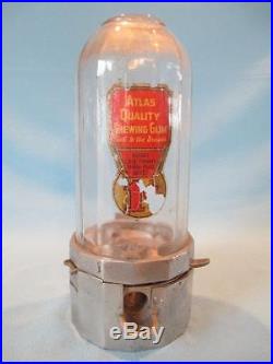 Vintage Atlas Midget Gumball Machine Betty Barker 1 Cent Coin Op Vending