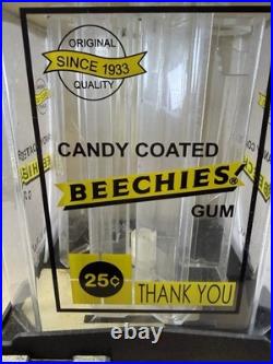 Vintage BEECHIES GUM Dispenser Original Coin Op Vending Machine! USA, No Key