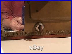 Vintage Baby Grand Gum Ball Machine Victor Vending Beautiful Antique Both Keys