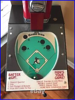 Vintage Baseball Game Gum Ball Machine 1980's 90's Refurbished