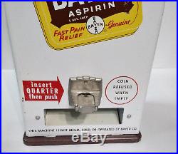 Vintage Bayer Aspirin Vending Machine Dispenser With Key