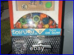 Vintage Becker Toy N Joy Gumball Candy Prize 1 Cent Machine 1950's 14 x 6.5